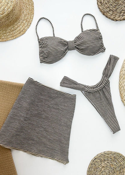 Riviera Striped Bikini Set with Skirt Cover-Up