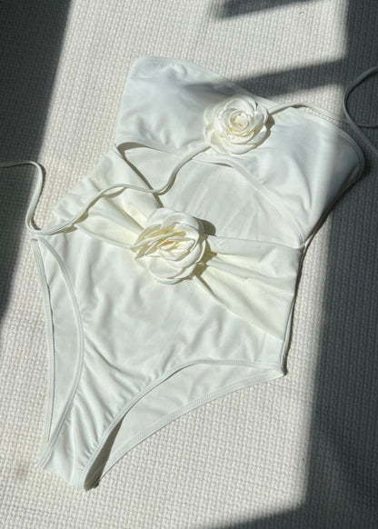 Alora Cutout One-Piece Swimsuit with Floral Rosettes