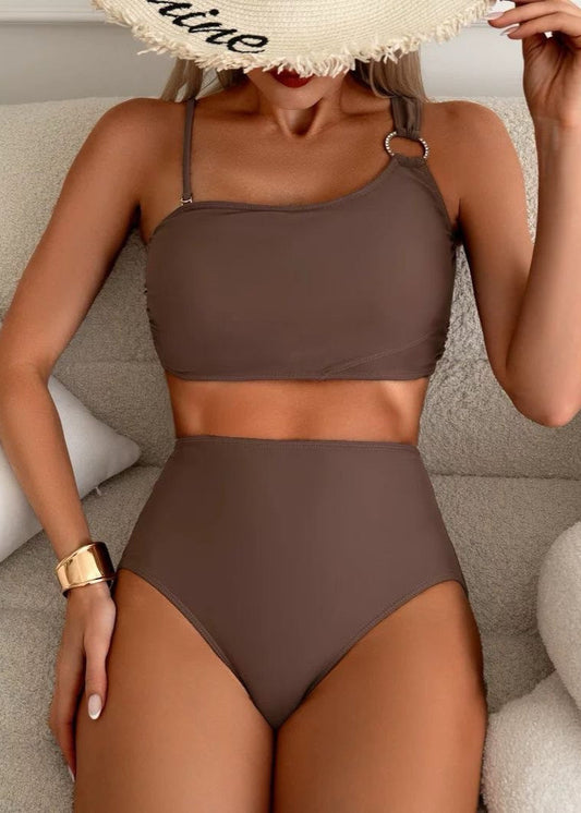 Solara – High Waist One Shoulder Bikini Set