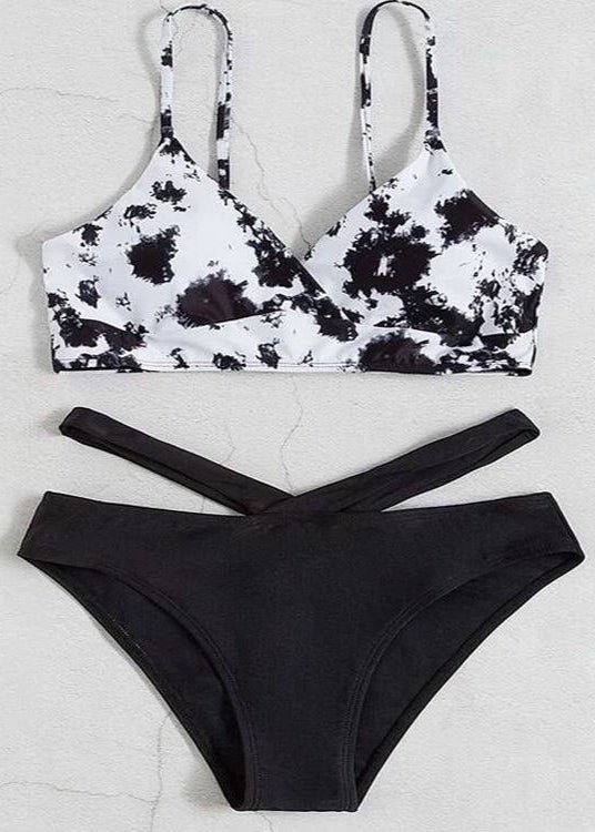 Zenya - Monochrome Crossover Bikini Set