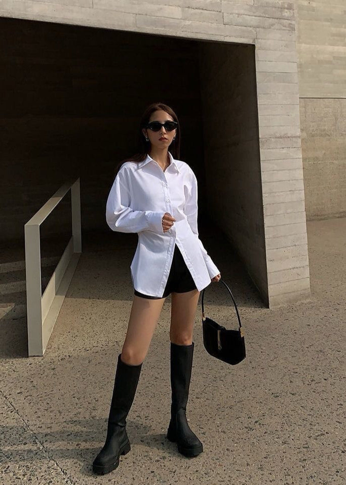 Aspen Stretch-Fit Tailored Shirt – Longline Split Hem