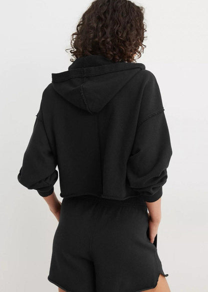 NoirCore Cropped Hoodie Pullover