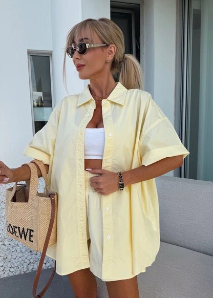 Lunaria - Relaxed Fit Button-Down and Shorts Set