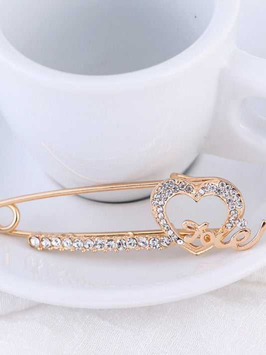 Brooches Classic Sweet Heart Stylish Brooch Jewelry Gold For Street Daily for Women