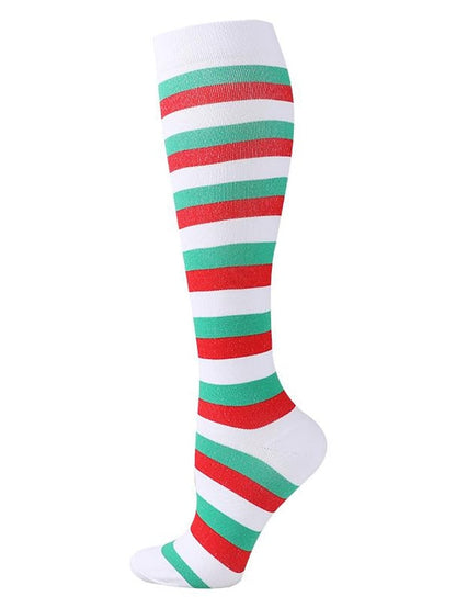 Unisex Knee High Socks Party Christmas Multi Color Spandex Nylon Cotton Casual Classic Warm Cute 1 Pair for Women