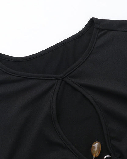 Metal Ring Hollow Sexy Top