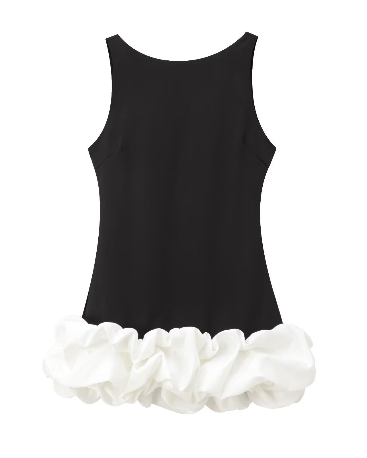 Sleeveless Suspender Flower Bud Patchwork Dress