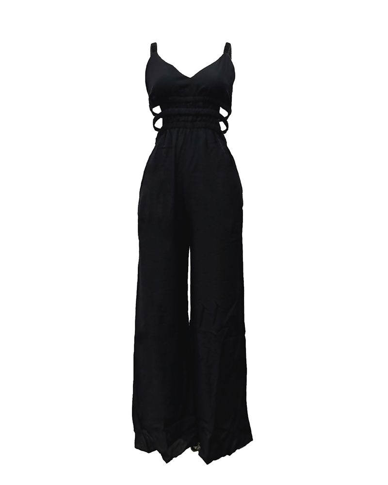 Cut-Out Wide-Leg Jumpsuit