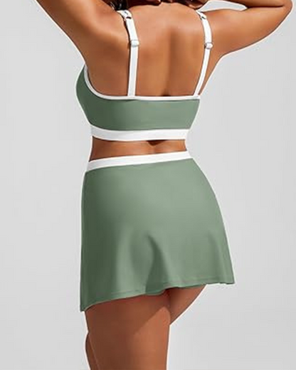 Suspenders Split Type Swimsuit