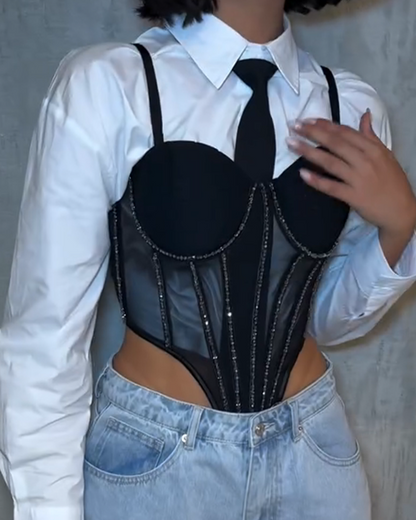 Sexy Mesh Suspender Bra