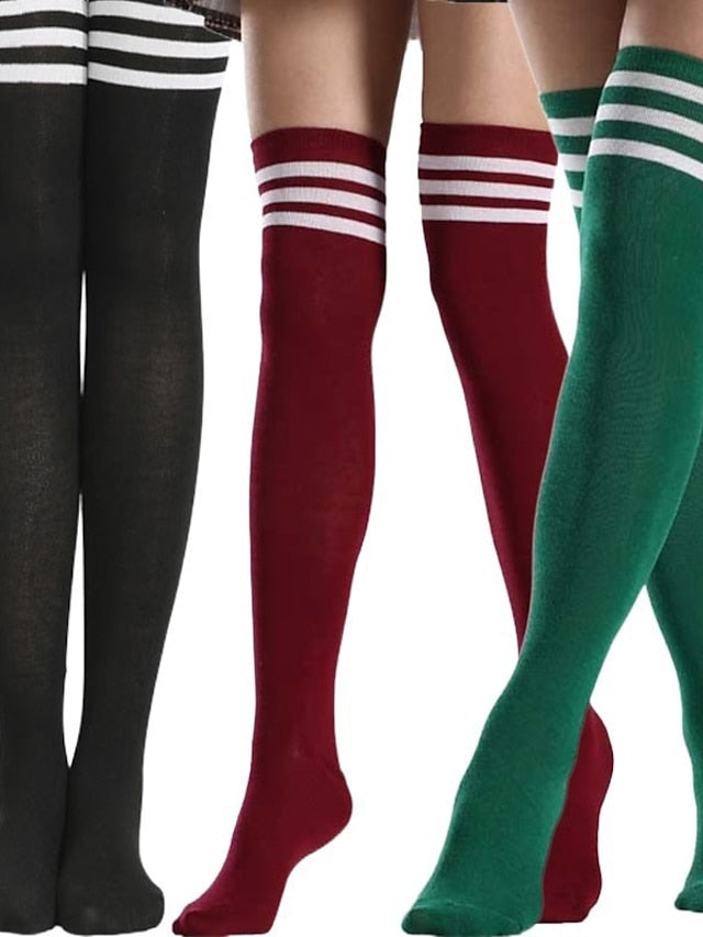 Stockings Work Daily Holiday Solid Color Polyester Simple Casual Lolita Leg Shaping Casual Cute 1 Pair for Women