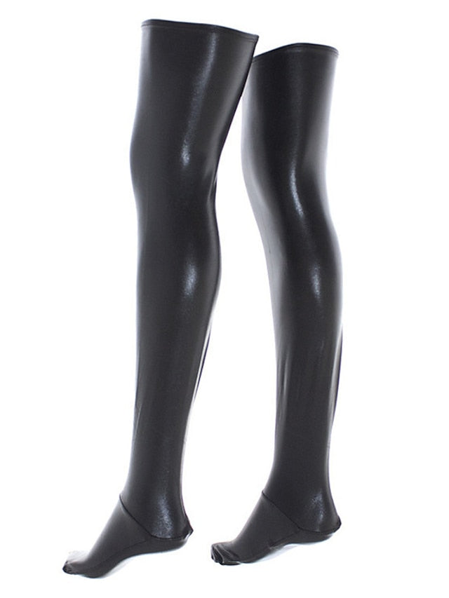 Cosplay leather pants high socks stockings performance clothes stage clothes sexy leather socks sexy babydoll for Women
