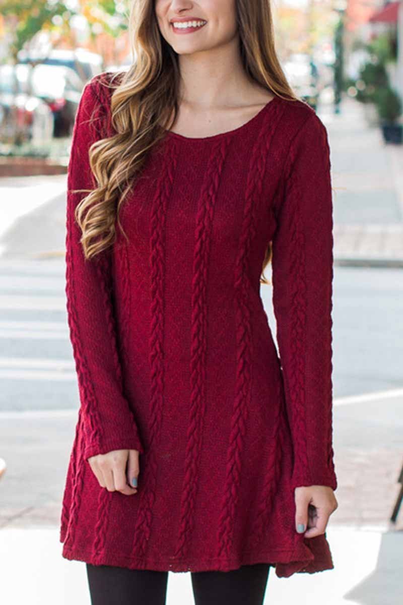 Solid Color Mini Dress