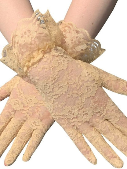 Gloves Lace Gloves Wedding Party Evening Gift Polyester Simple Bridal Gloves Sexy 1 Pair for Women
