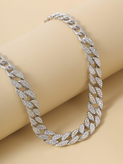 Rhinestone Chain Necklace for Women