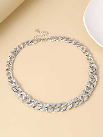 Rhinestone Chain Necklace for Women