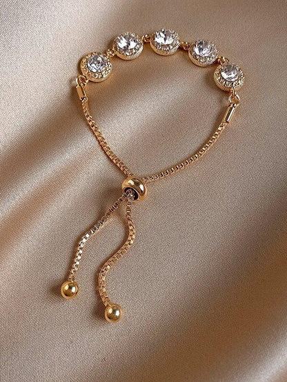 Rhinestone Decor Adjustable Bracelet for Women