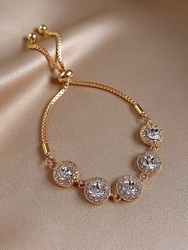 Rhinestone Decor Adjustable Bracelet for Women