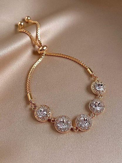 Rhinestone Decor Adjustable Bracelet for Women