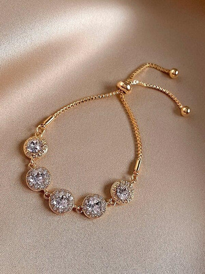 Rhinestone Decor Adjustable Bracelet for Women