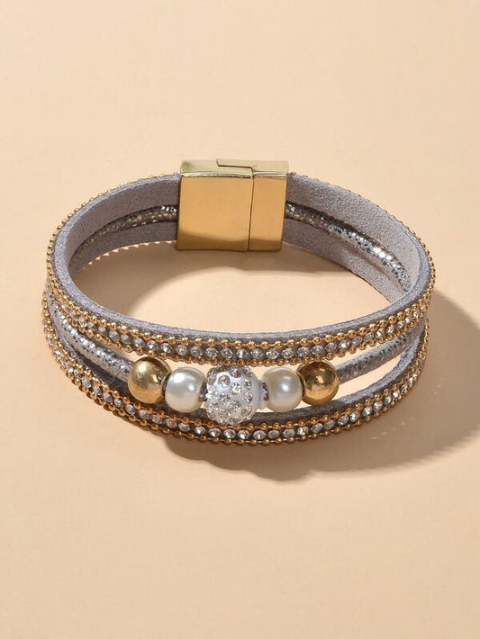 Rhinestone Decor Layered Bracelet for Women