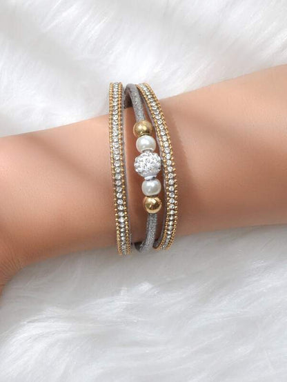 Rhinestone Decor Layered Bracelet for Women