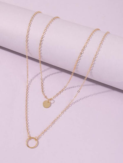 Ring Charm Layered Necklace for Women