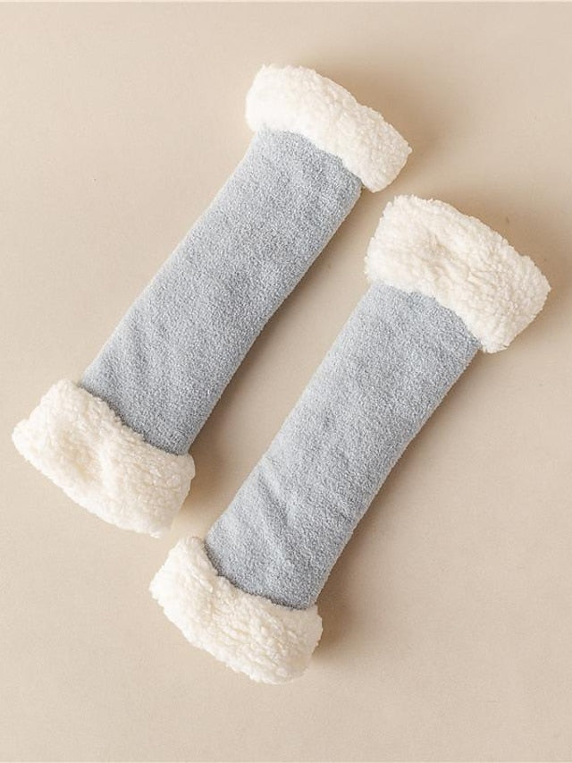 Leg Warmers Boot Cuffs Thick Winter Warm Socks Home Daily Solid Color Polyester Spandex Basic Classic Warm Casual 1 Pair for Women
