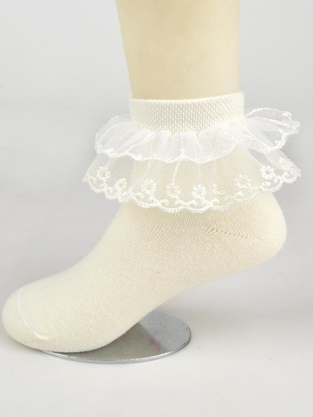 Kid's Crew Socks Wedding Party Daily Solid / Plain Color Nylon Cotton Classic Lolita 1 Pair for Women