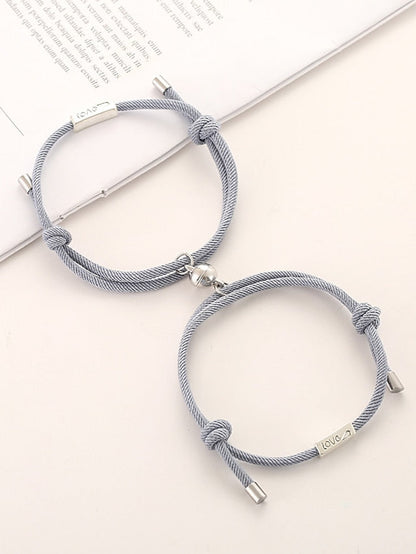 1 Pair Couple's Bracelet Magnetic Adjustable Romantic Series Love Simple Rope Bracelet Jewelry Milan For Gift for Women