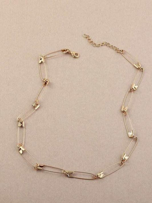 Safety Pin Decor Necklace for Women