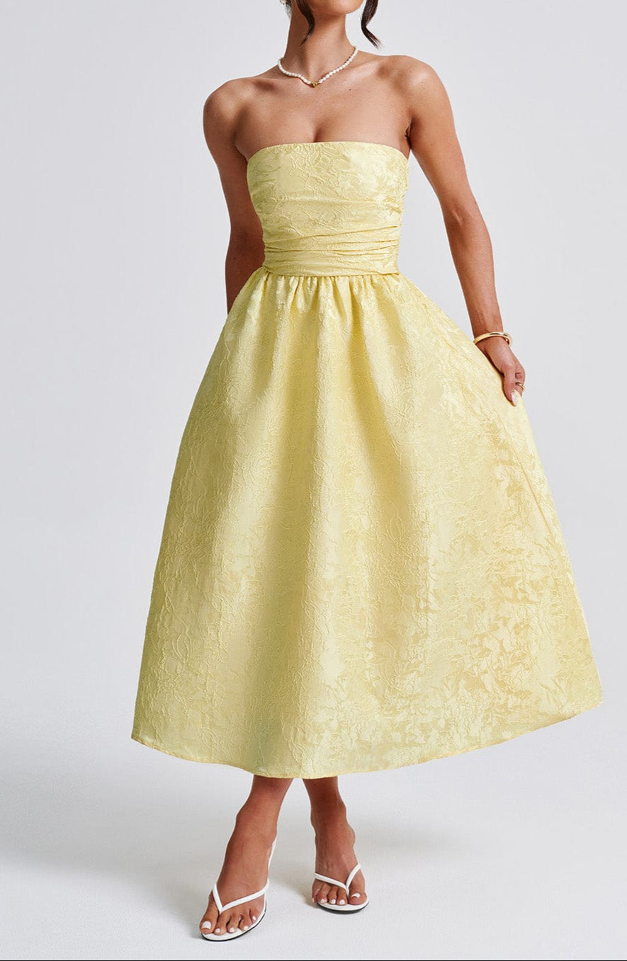 Emily Midi Dress - Lemon