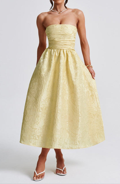 Emily Midi Dress - Lemon