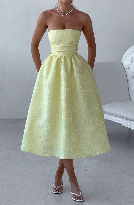 Emily Midi Dress - Lemon