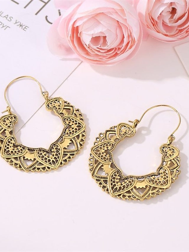 1 Pair Drop Earrings Dangle Earrings For Alloy Hollow Out Totem Series Petal for Women