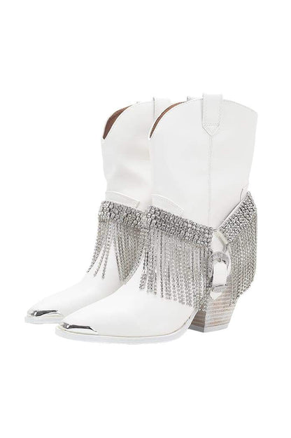 Botas vaqueras con borlas Serena Diamante 