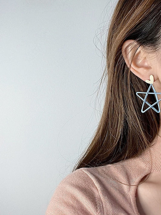 1 Pair Drop Earrings For Birthday Gift Prom Alloy Geometrical Star for Women
