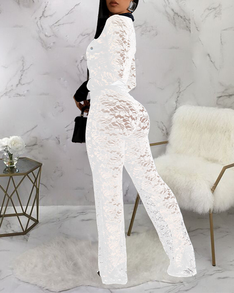 Lace Panel Jumpsuit
