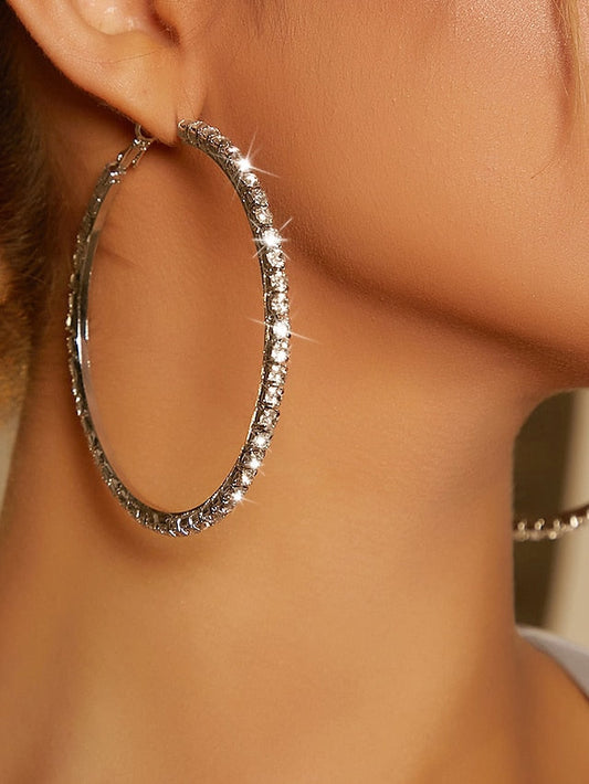 1 Pair Hoop Earrings For Birthday Street Gift Alloy Vintage Style Fashion for Women