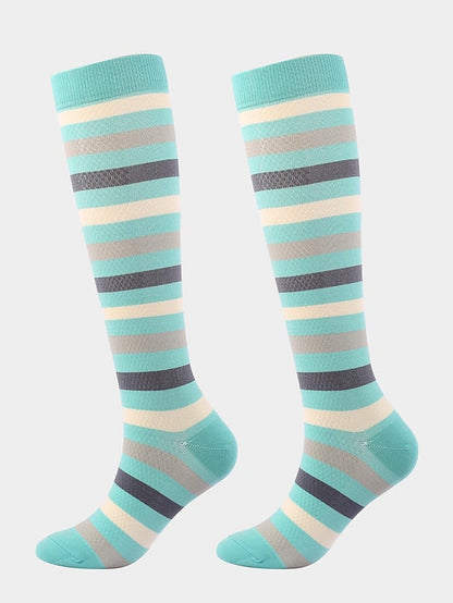 Men's Knee High Socks Training Outdoor Athleisure Stripes Polyester / Cotton Athletic Socks 1 Pair for Women