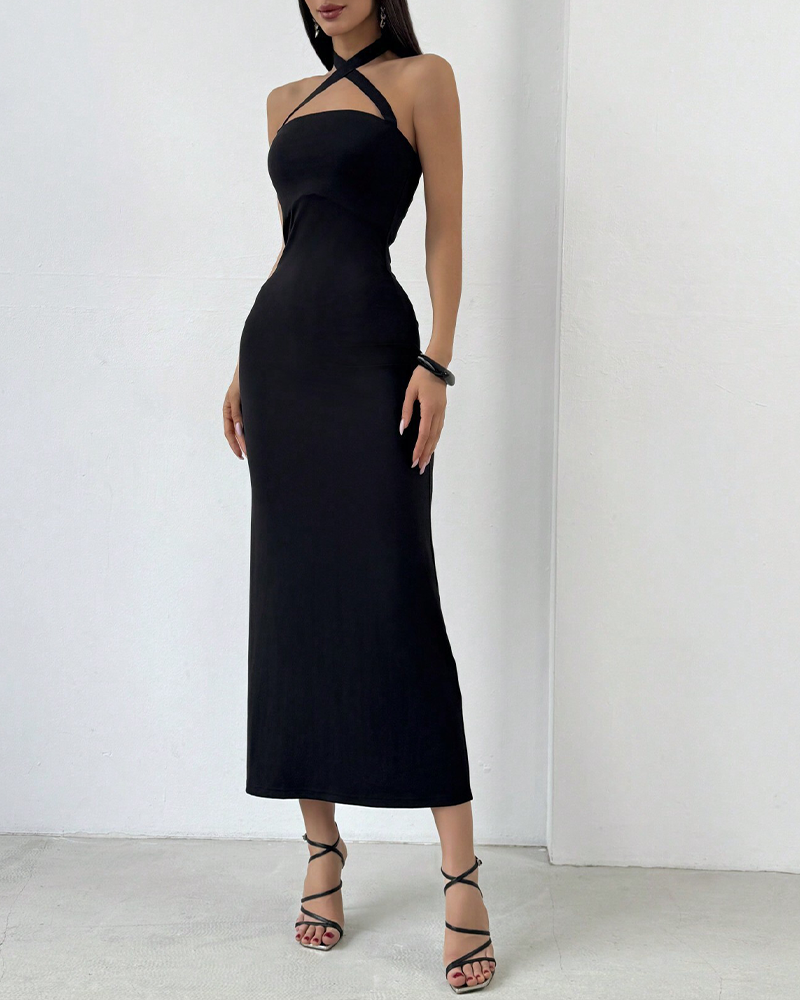 Slim Backless Hip Dress