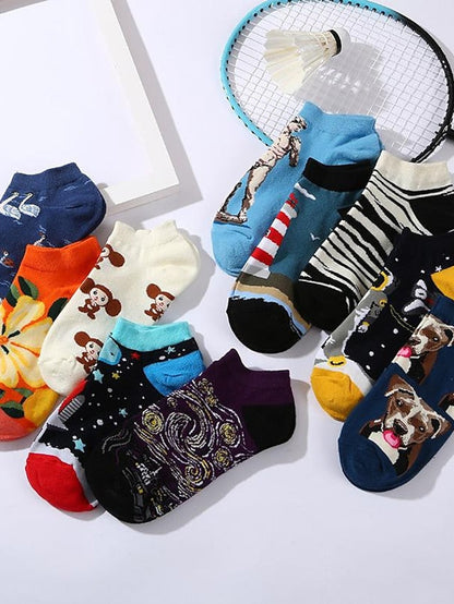 Anckle Socks Low Cut Socks Outdoor Office Work Animal Patterned Spandex Nylon Cotton Basic Casual Classic 1 Pair for Women