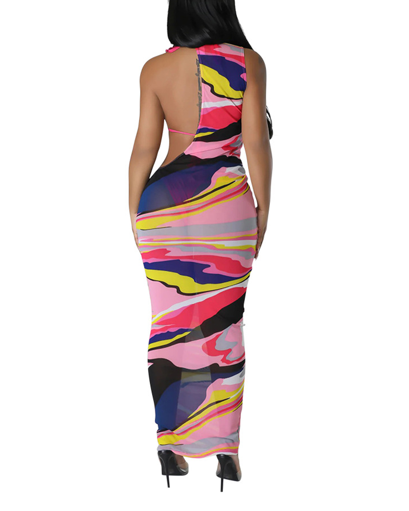 Mesh Dress Bikini Set