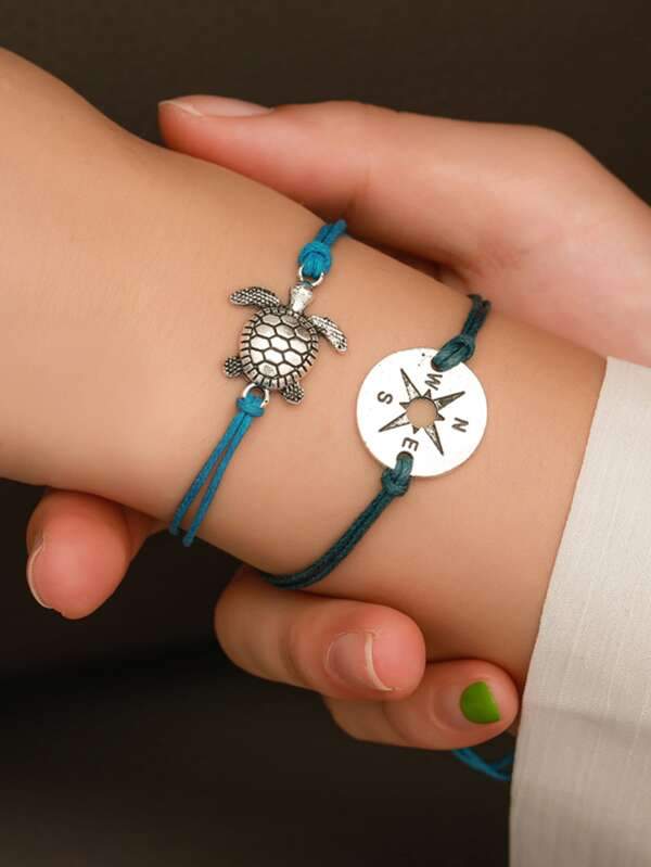 Tortoise & Compass Decor Bracelet for Women