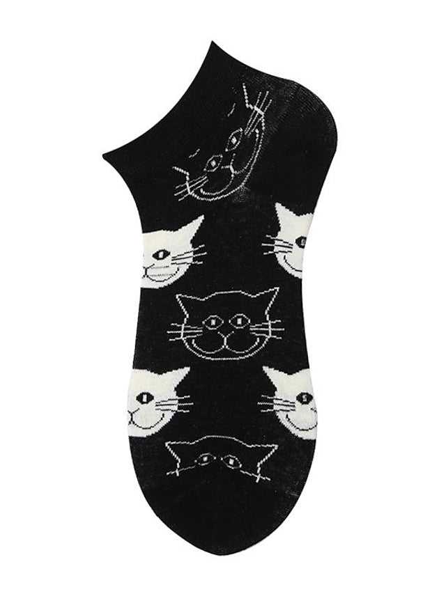 Anckle Socks Low Cut Socks Office Work Daily Animal Dot Spandex Nylon Cotton Basic Casual Classic 1 Pair for Women