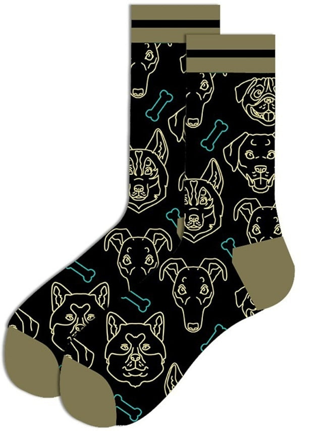 Unisex Crew Socks Work Daily Holiday Animal Patterned Dot Flower Polyester Cotton Simple Casual Lolita Casual Cute Casual / Daily 1 Pair for Women