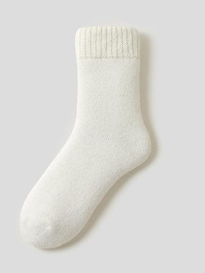 Crew Socks Thick Winter Warm Socks Home Office Work Solid Color Wool Spandex Nylon Basic Casual Classic Warm Casual 1 Pair for Women