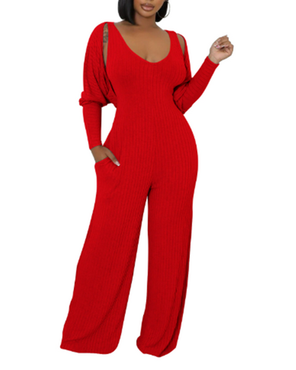 Suspender Jumpsuit Suit