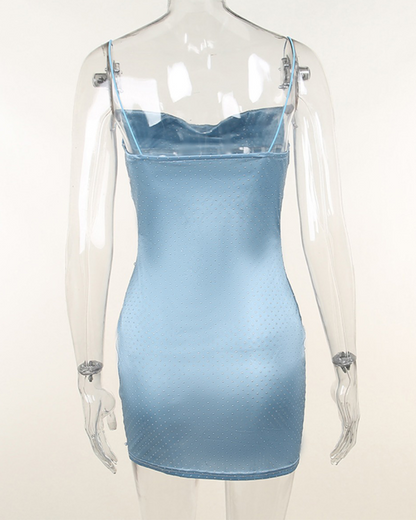 Slim-Fitting Suspenders Wrap Hip Dress