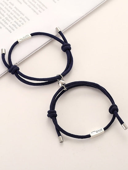 1 Pair Couple's Bracelet Magnetic Adjustable Romantic Series Love Simple Rope Bracelet Jewelry Milan For Gift for Women